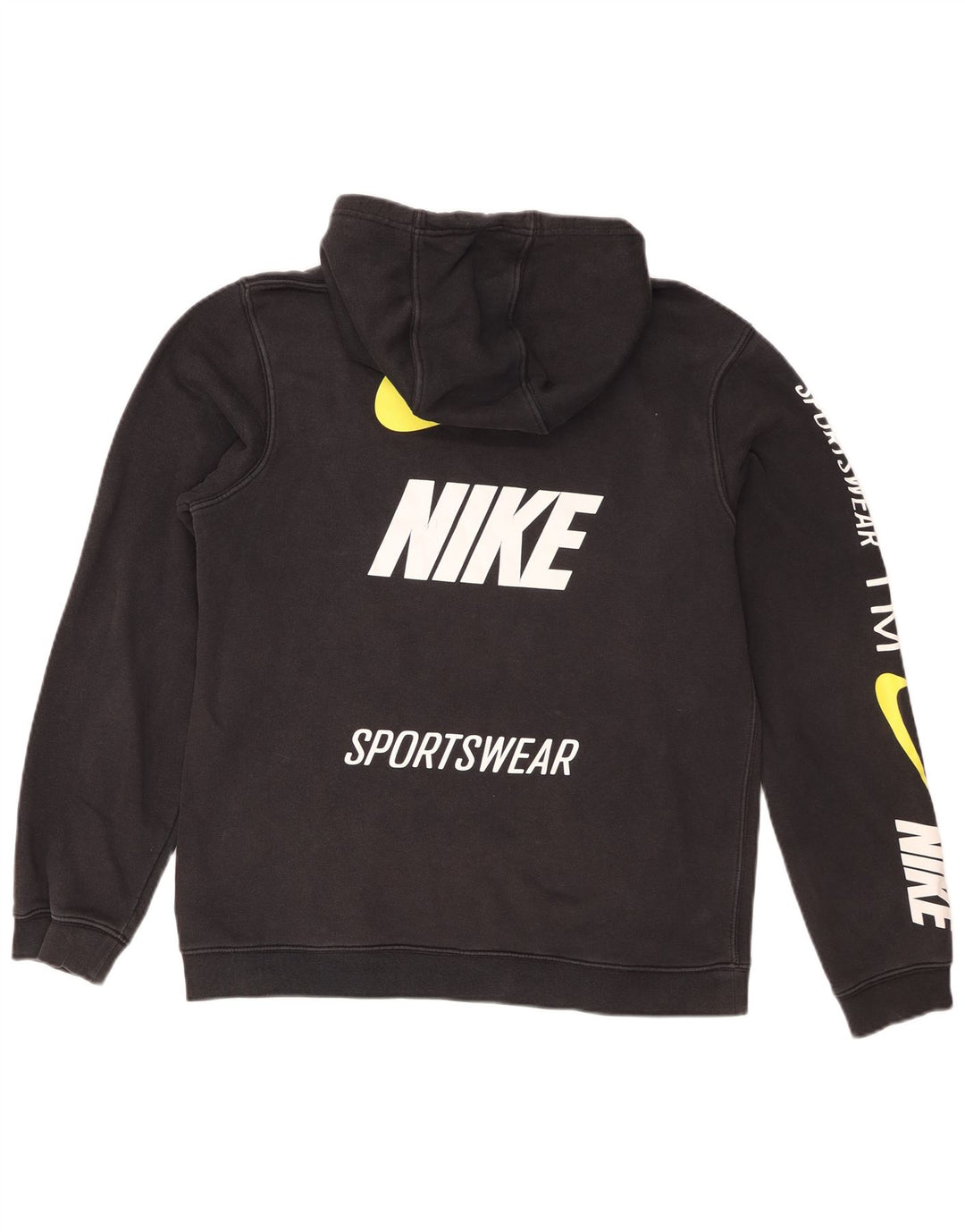 Nike Pull à capuche graphique en coton noir moyen pour homme