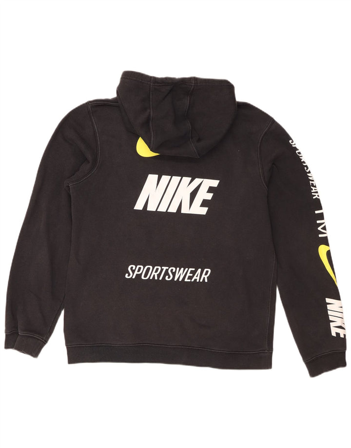 Nike Pull à capuche graphique en coton noir moyen pour homme