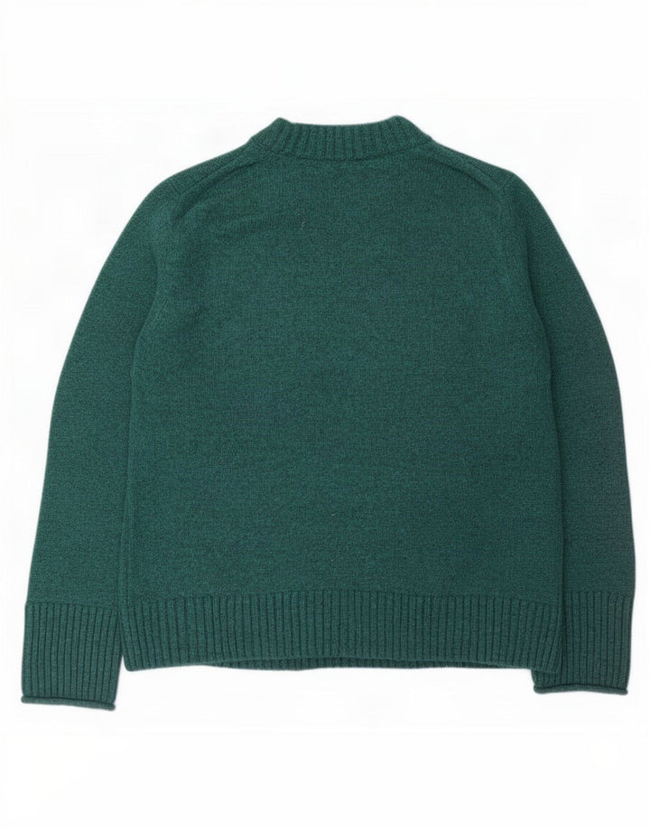 Jigsaw Pull ras du cou pour femme UK 14 Laine vert moyen
