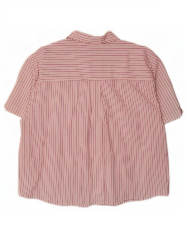 Levi's Chemise surdimensionnée à manches courtes pour femme UK 18 XL Coton à fines rayures rose