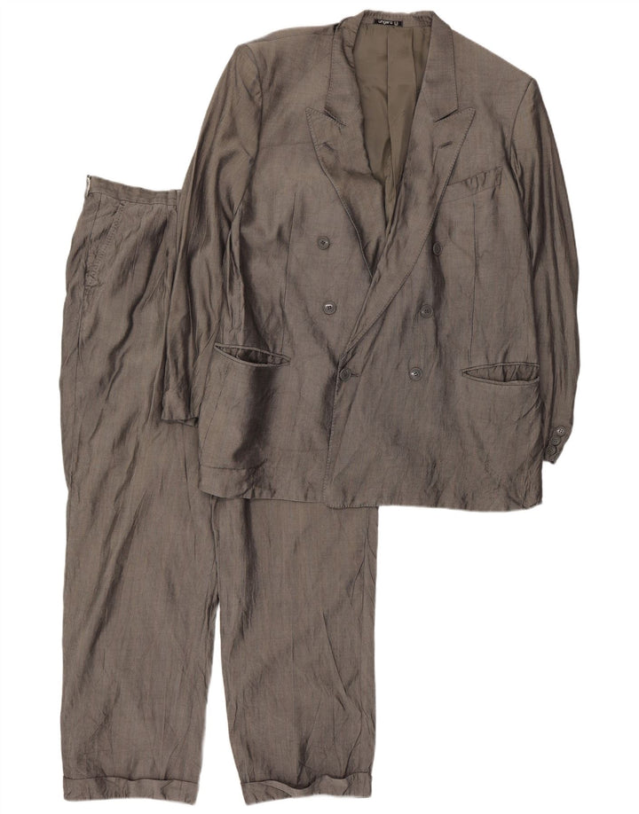 Emanuel Ungaro Costume 2 pièces pour homme UK 38 Medium W34 L27 Gris rayé