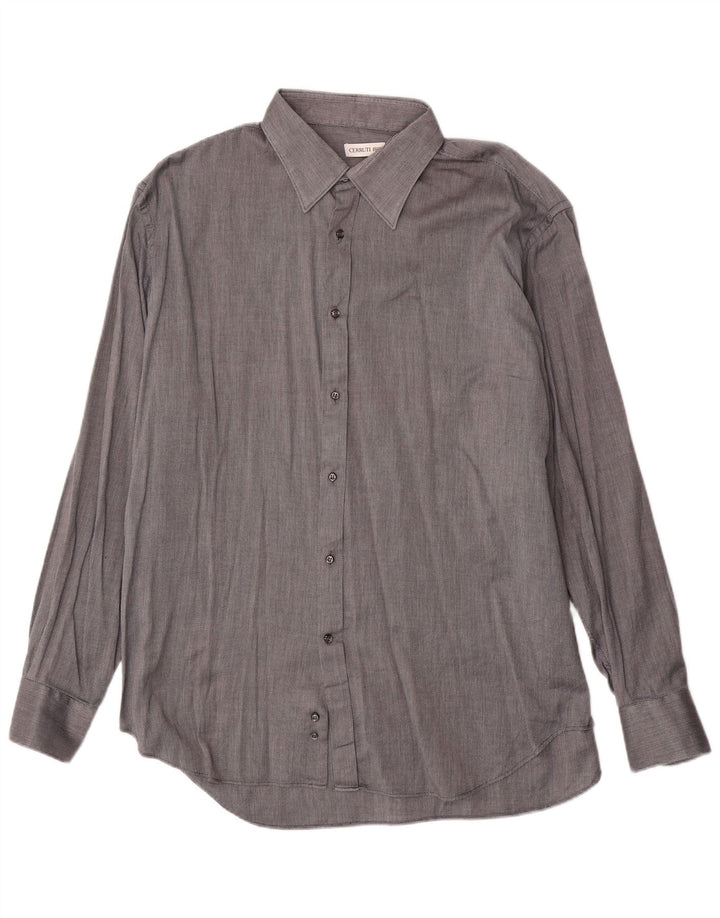 CERRUTI 1881 Chemise Homme Taille 18 2XL Gris Coton
