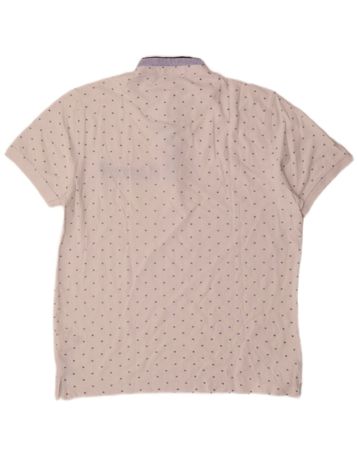 Pierre Cardin Polo à motif abstrait pour homme, grand coton blanc