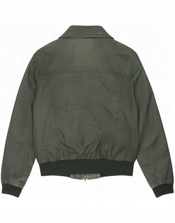 veste en cuir homme vintage UK 44 2XL Vert