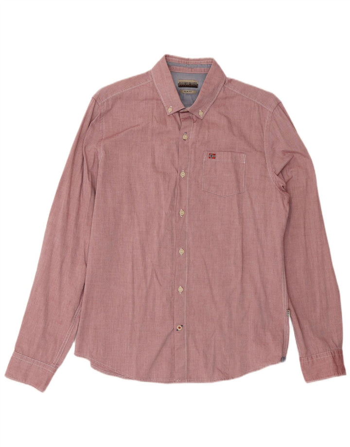 Napapijri Chemise Slim Fit Homme Rose Large