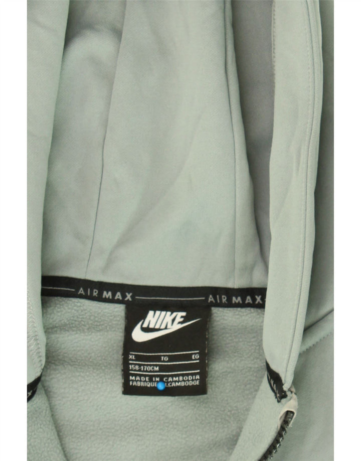 NIKE Boys Hoodie Jumper 13-14 Years XL Blue Check Polyester Vintage Nike and Second-Hand Nike from Messina Hembry 