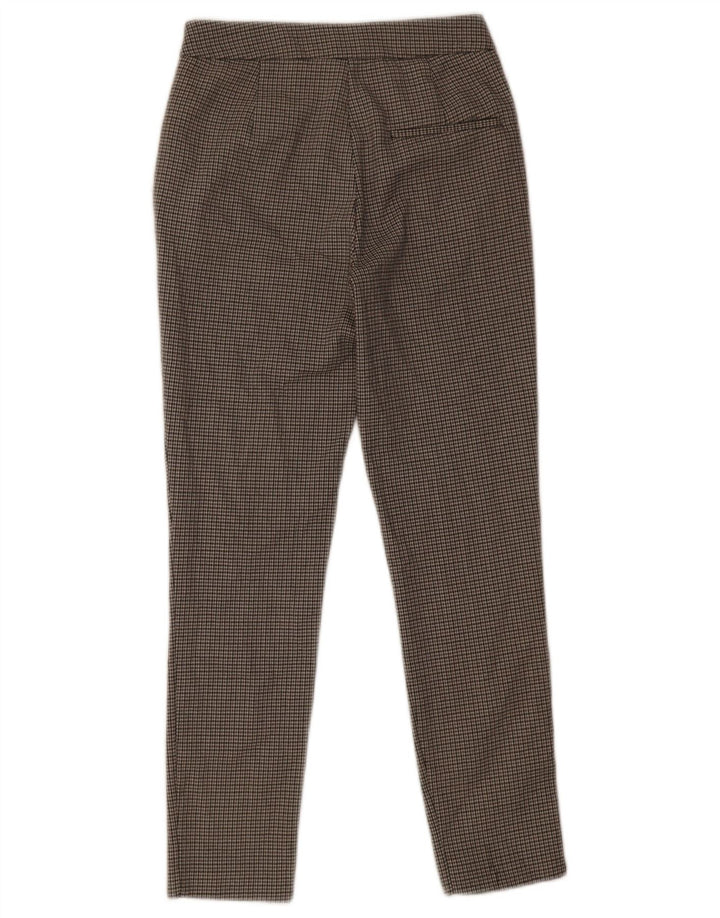 Zara Pantalon de costume slim pour femme XS W24 L26 Gris pied-de-poule Polyester