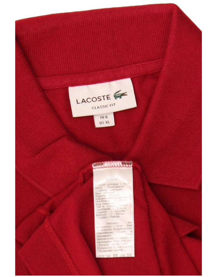 Lacoste Polo coupe classique pour homme taille 6 XL coton rouge