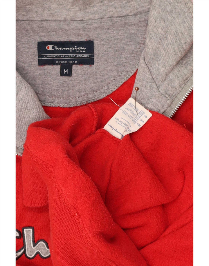 Champion Sweat-Shirt Oversize Graphique à Col Zippé Homme Rouge Moyen