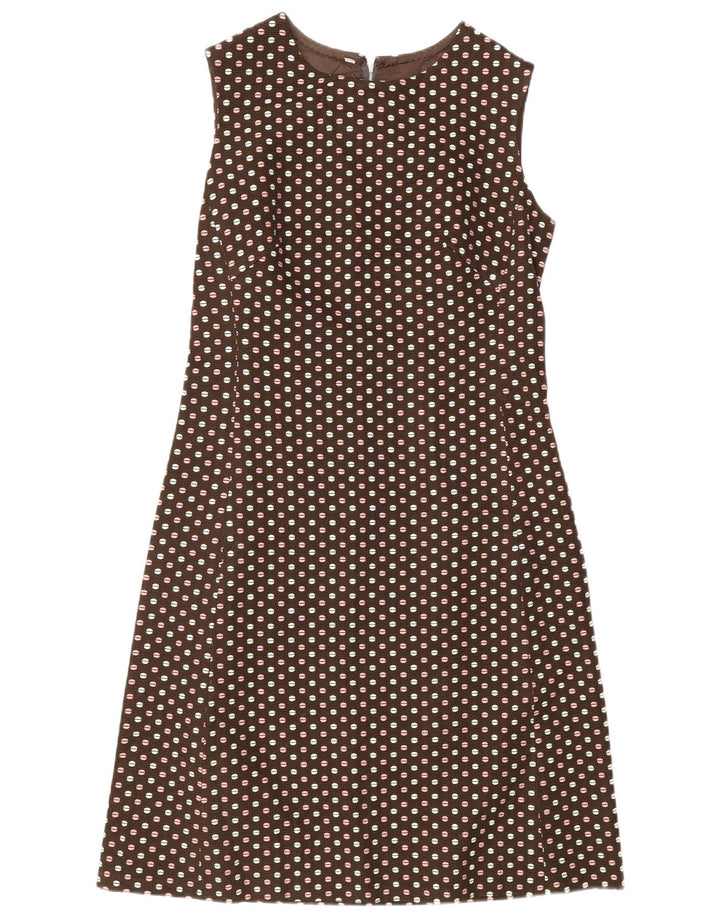 vintage Femmes 3 Boutons 2 Pièces Ensemble IT 48 XL Marron À Pois