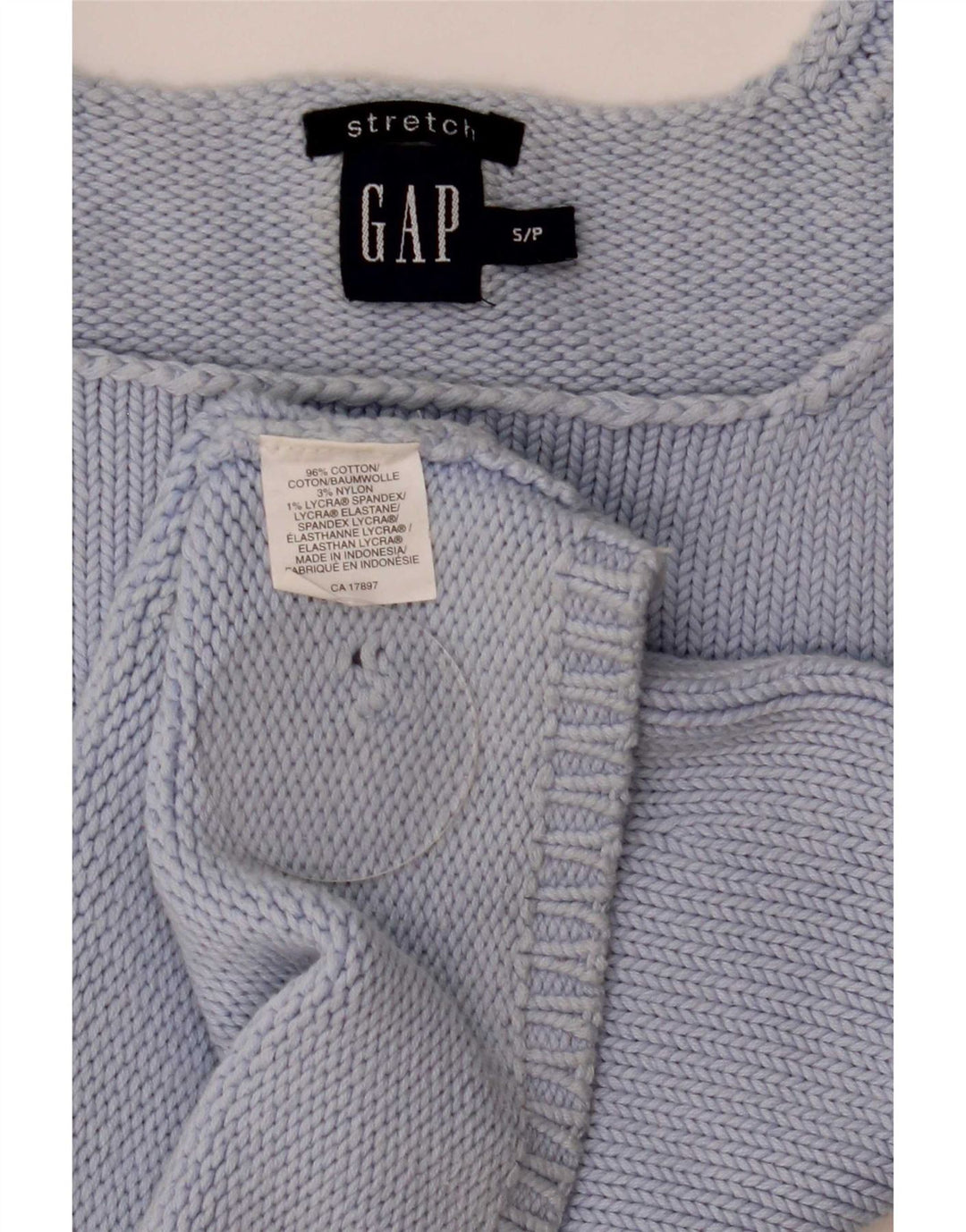 Gap Femmes Crop Knit Cami Top UK 8 Petit Bleu Coton