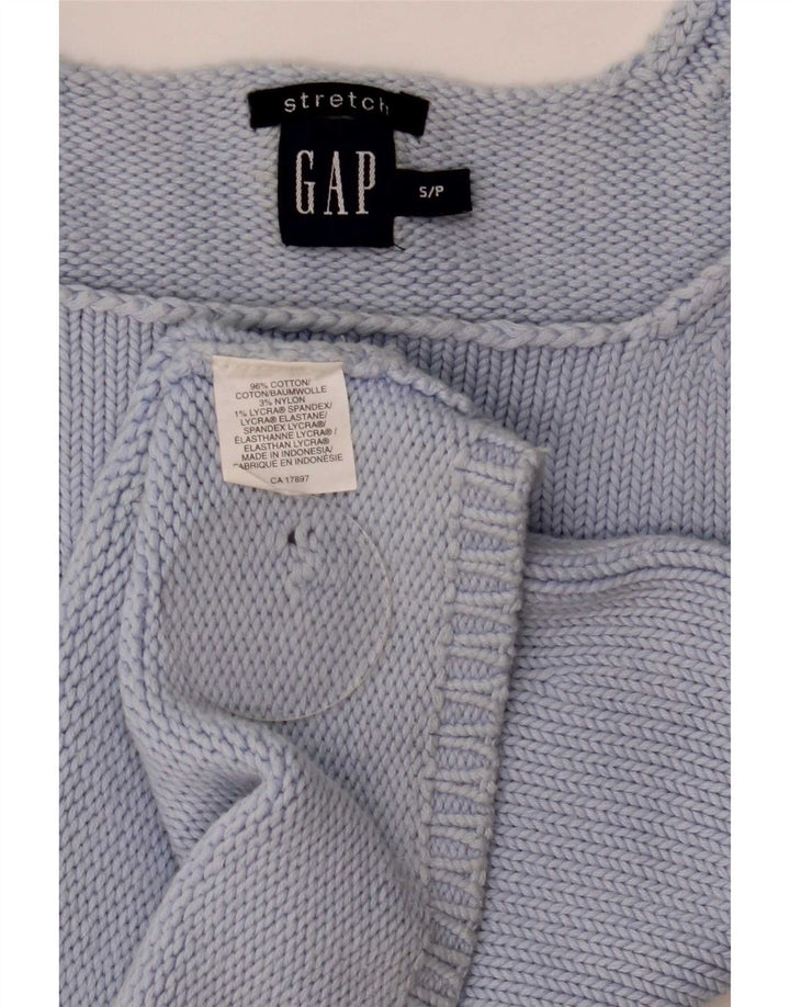 Gap Femmes Crop Knit Cami Top UK 8 Petit Bleu Coton