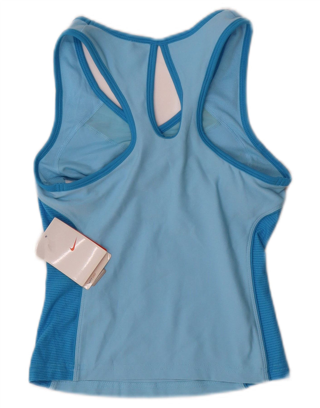 NIKE Débardeur court pour femme UK 4 XS Bleu Polyester