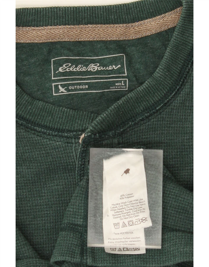 EDDIE BAUER Haut Homme Manches Longues Grand Coton Vert