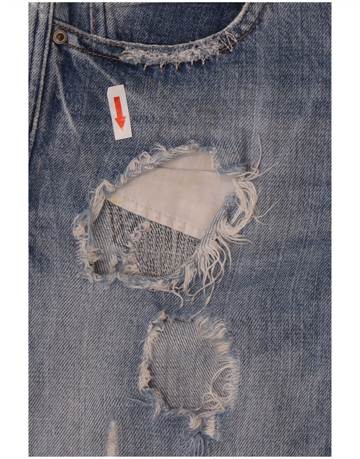 Zara Short en jean vieilli pour femme EU 38 Small W28 Bleu