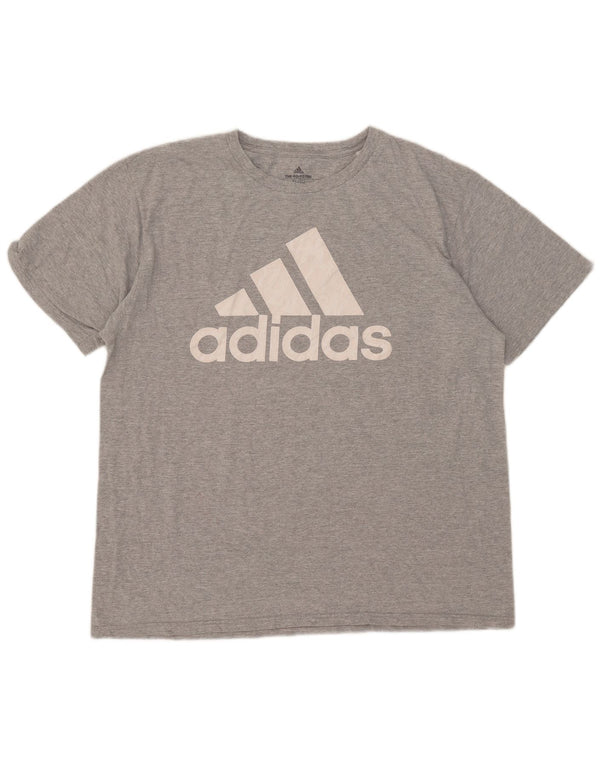 Adidas Mens Graphic T-Shirt Top XL Gris Coton