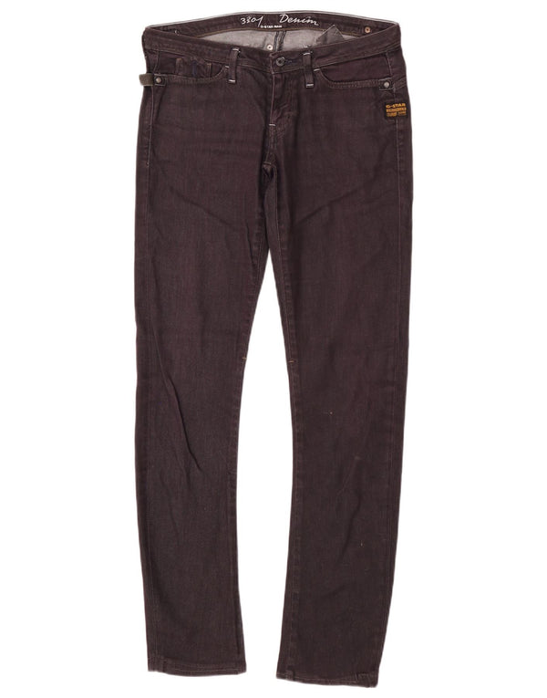 G-Star Womens 3301 Slim Jeans W27 L30 Navy Blue Cotton