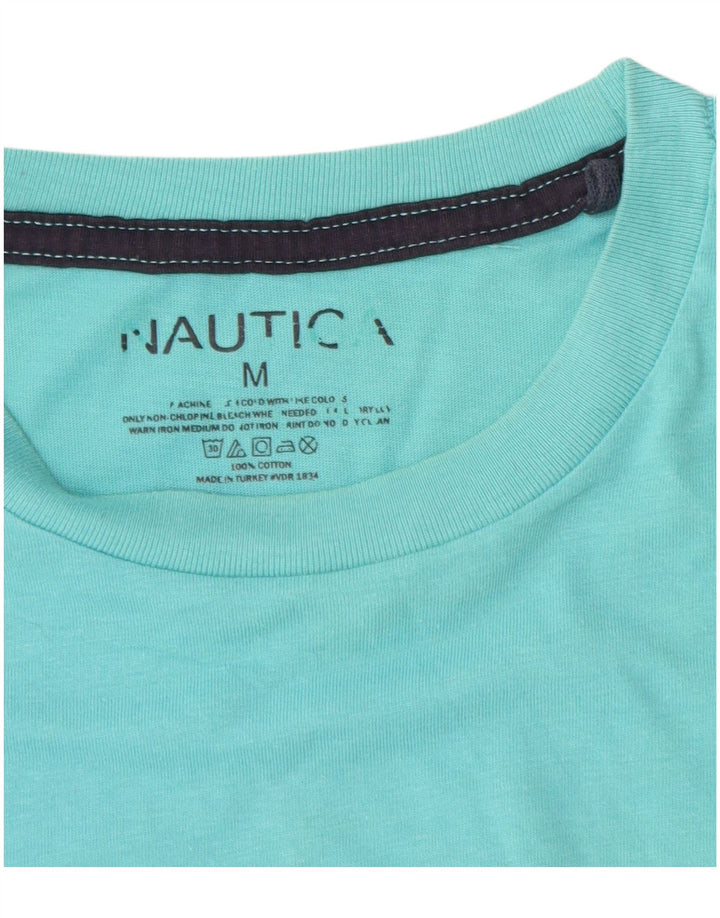Nautica T-Shirt Graphique Homme Coton Turquoise Moyen