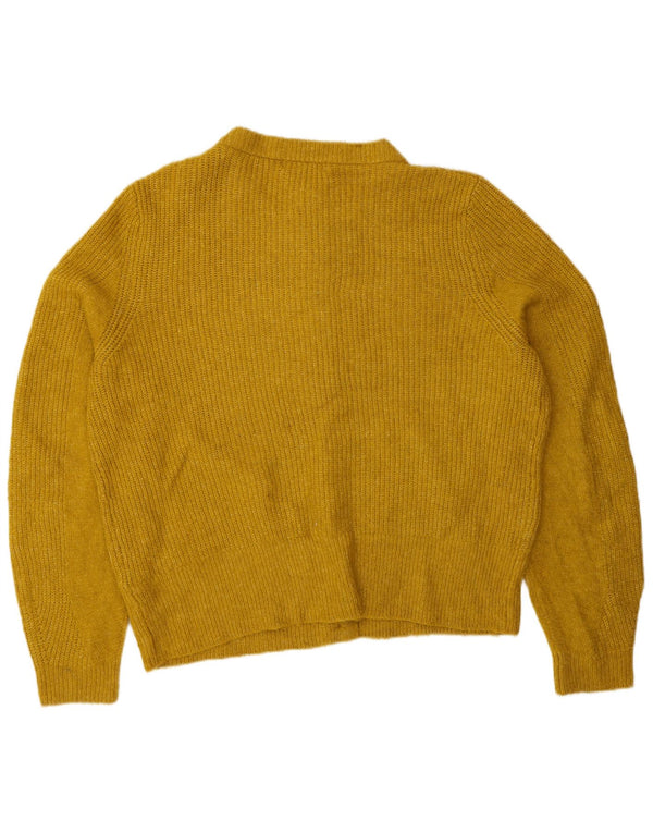 Marks & Spencer Pull Cardigan pour Femme UK 16 Grand Acrylique Jaune