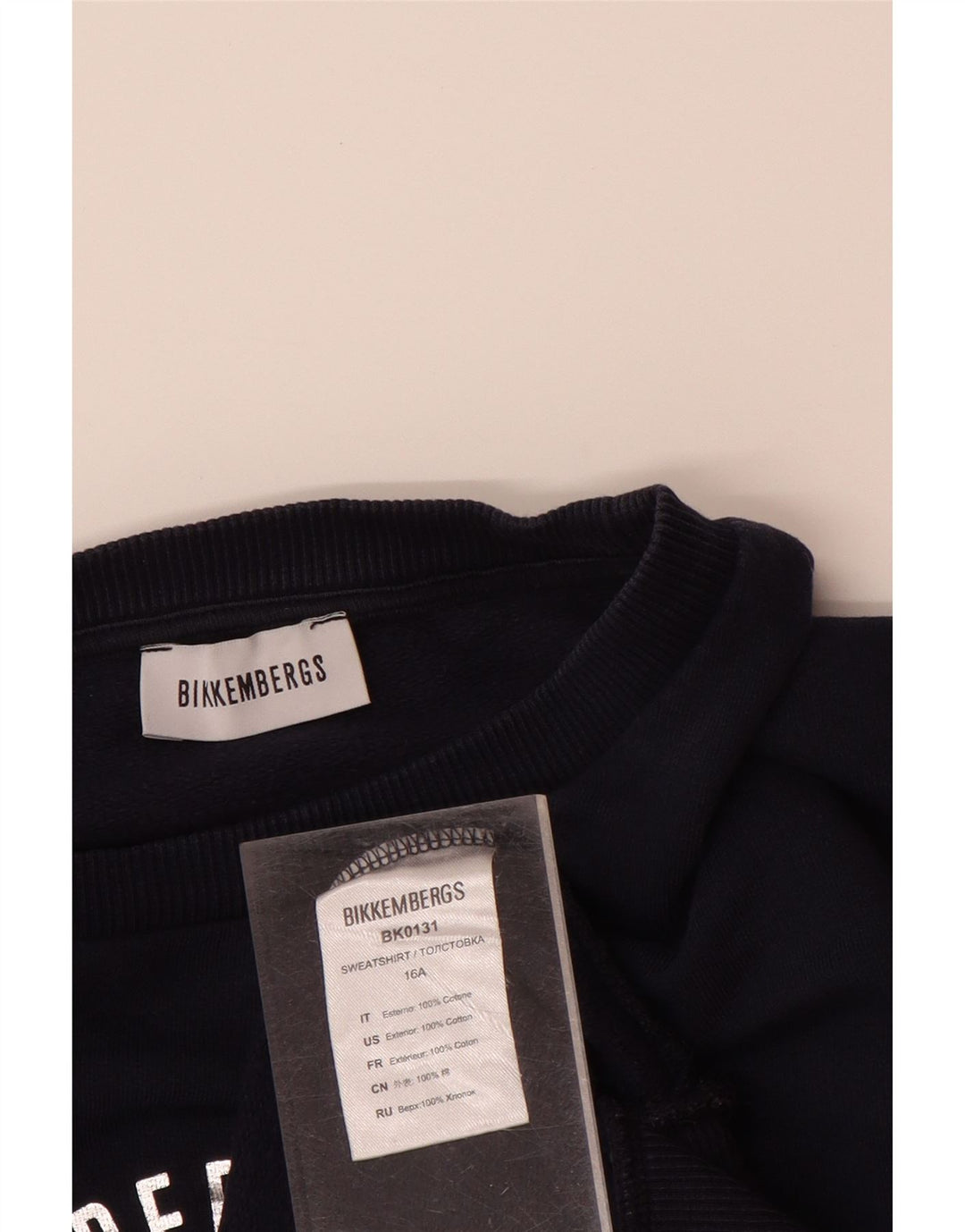 BIKKEMBERGS Sweat-Shirt Graphique Garçon 15-16 ans Bleu Marine Coton