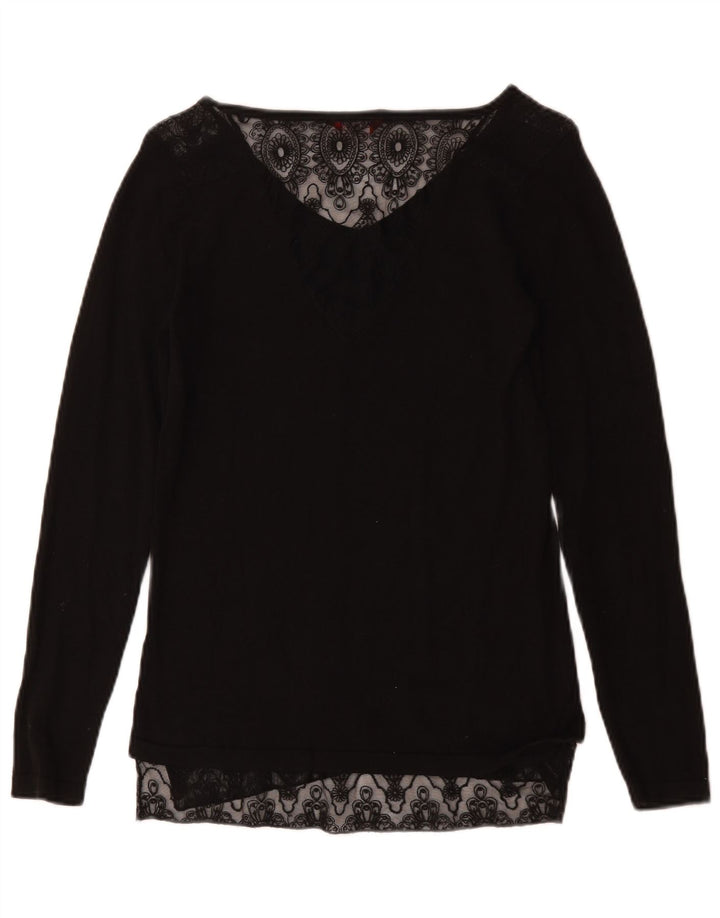 Guess Haut à manches longues pour femme UK 10 Petit Noir Floral