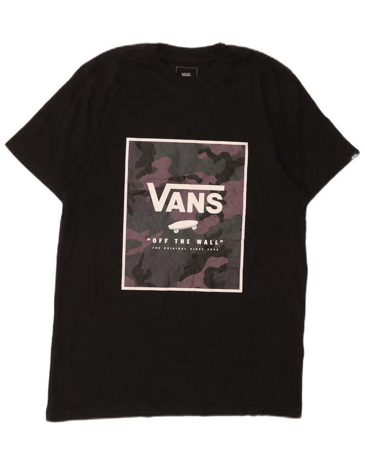 Vans T-shirt graphique coupe personnalisée pour hommes, haut en coton noir moyen