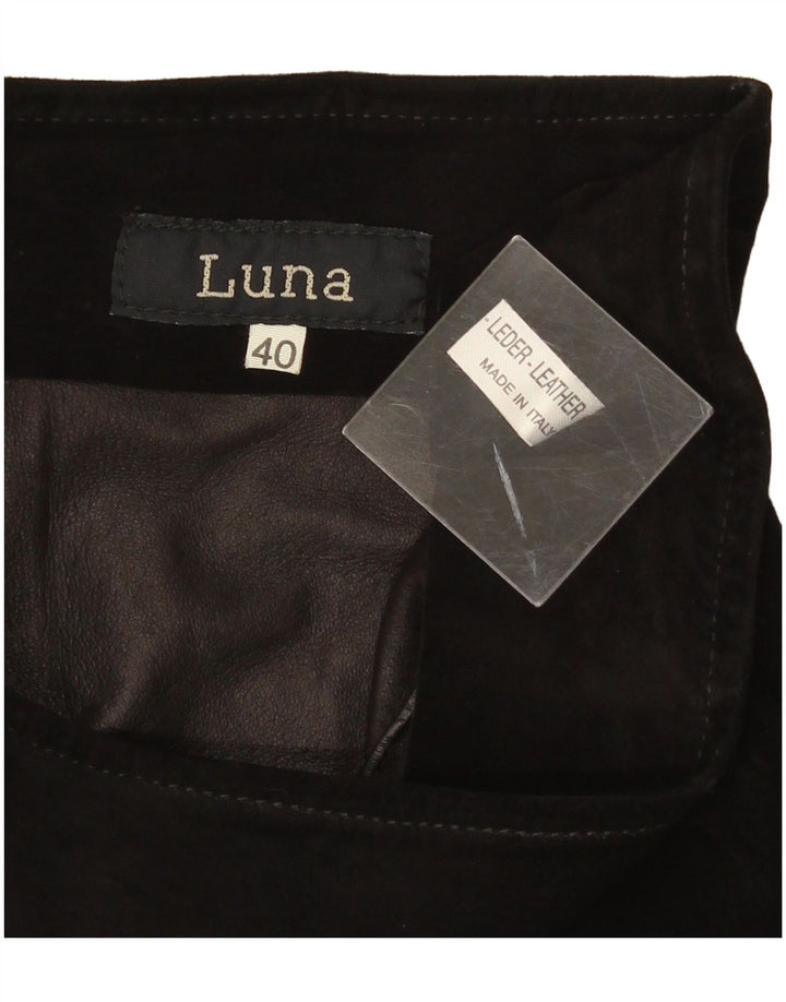 Luna Jupe portefeuille en daim pour femme IT 40 Small W26 Cuir noir