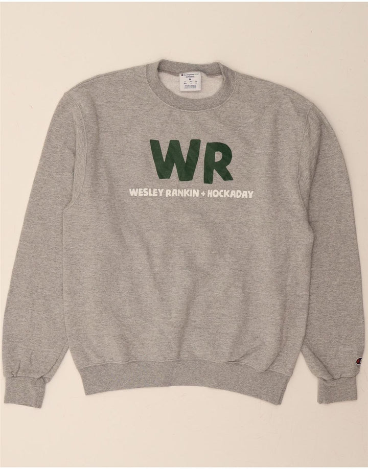 CHAMPION Mens Graphic Sweatshirt Jumper Medium Grey Cotton Vintage Champion and Second-Hand Champion from Messina Hembry 