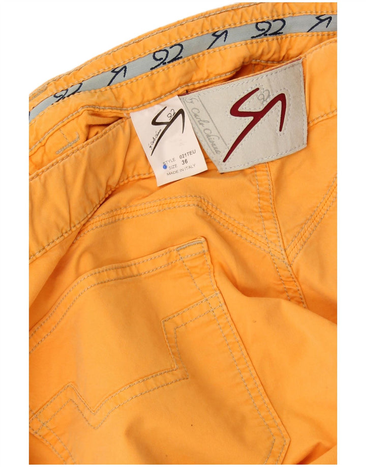 9.2 BY CARLO CHIONNA Pantalon décontracté droit pour homme W36 L32 Jaune Coton