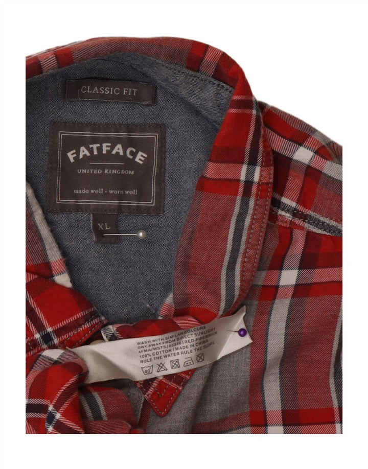 Fat Face Chemise Classique Homme XL Gris à Carreaux Coton