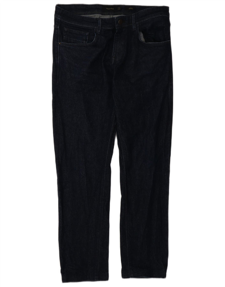 Massimo Dutti Jean Slim Homme EU 40 Moyen W31 L28 Bleu Marine Coton