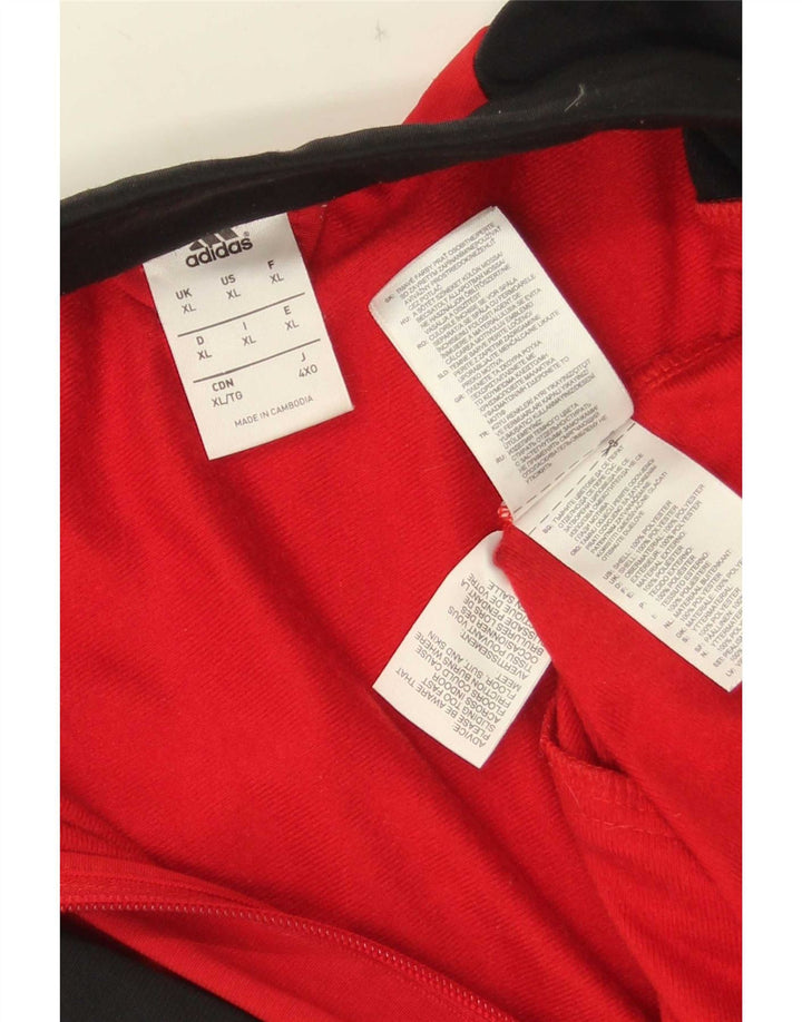 Adidas Veste de survêtement pour homme XL Rouge Colourblock Polyester