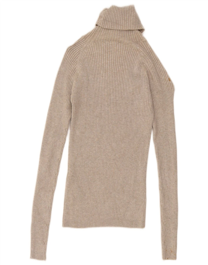 Zara Femme Top Manches Longues UK 8 Small Gris Viscose