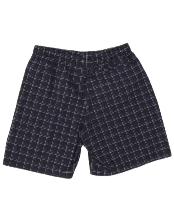 Adidas Short de bain pour homme en polyester à carreaux bleus