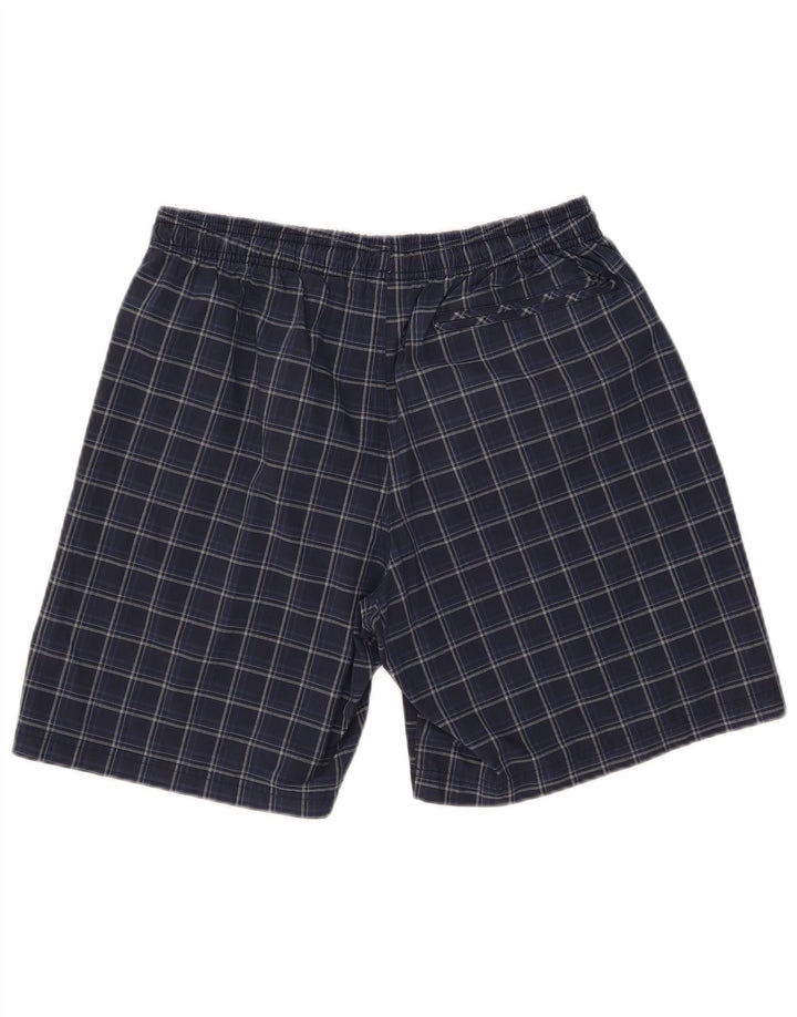 Adidas Short de bain pour homme en polyester à carreaux bleus