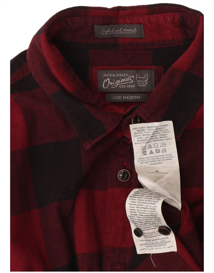 Jack & Jones Chemise en Flanelle Homme Rouge Moyen à Carreaux en Coton