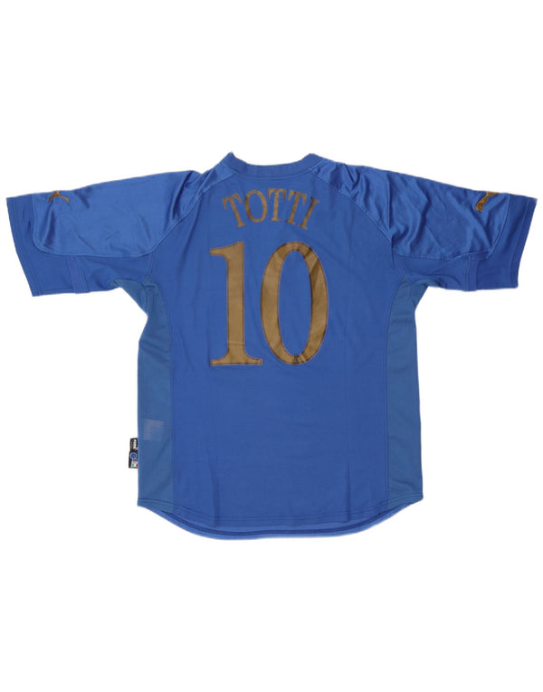 Puma Maillot domicile Italie 2004-2006 pour homme XL Bleu Colorblock Polyester Sports