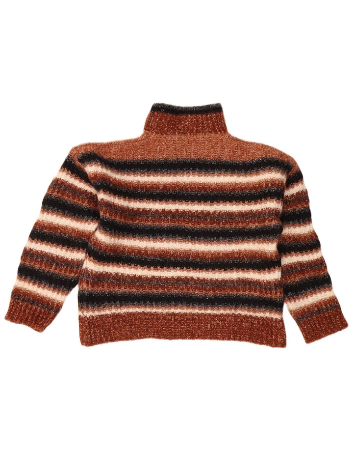 Massimo Dutti Pull court à col roulé pour femme UK 14 Marron moyen