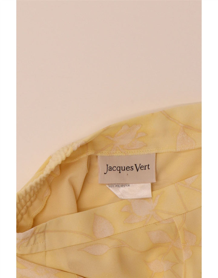 JACQUES VERT Jupe trapèze pour femme UK 12 Medium W30 Jaune Floral Polyester