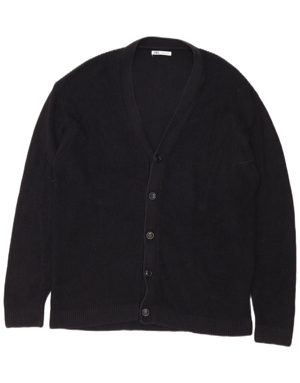 Zara Cardigan Homme Pull Large Noir Coton