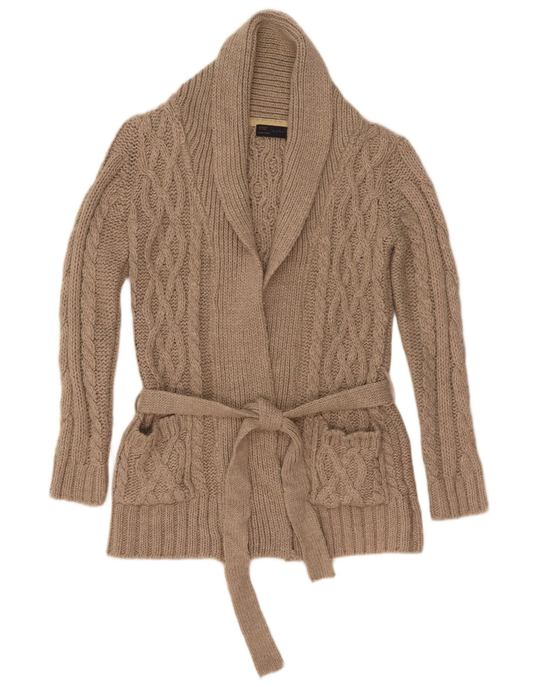 Zara Femme Cardigan Pull UK 10 Petit Gris Acrylique