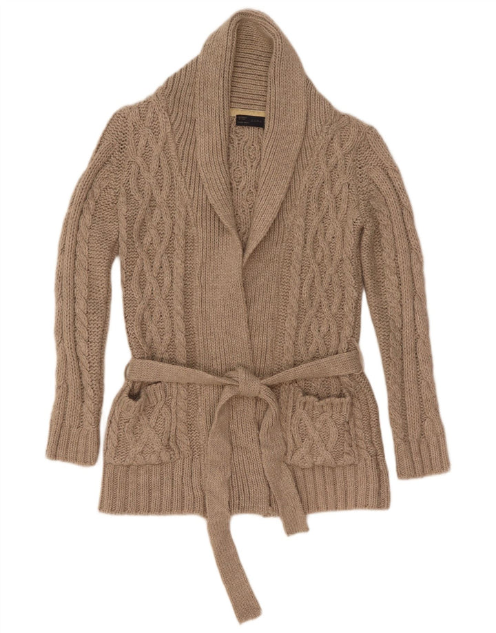 Zara Femme Cardigan Pull UK 10 Petit Gris Acrylique