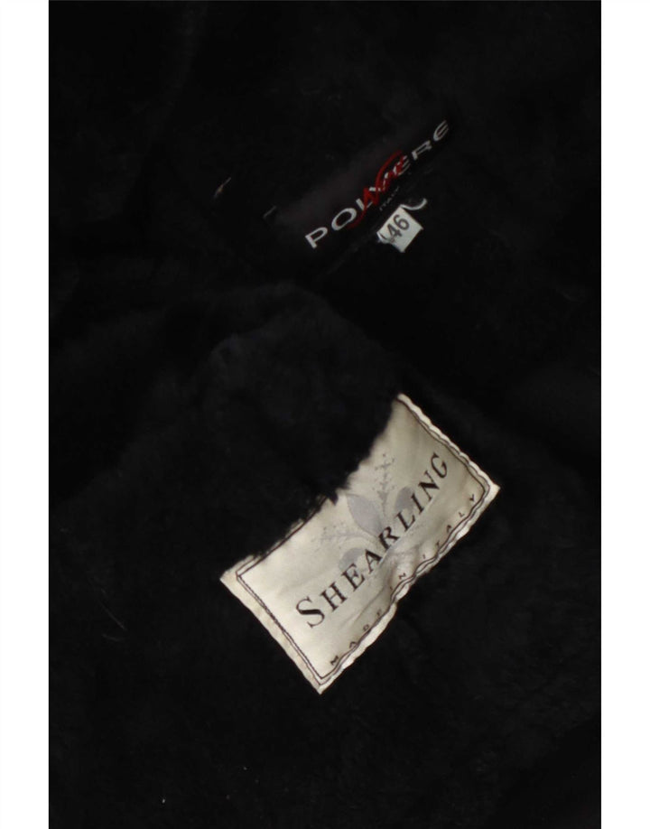 Veste Shearling Femme Vintage IT 46 Grand Noir