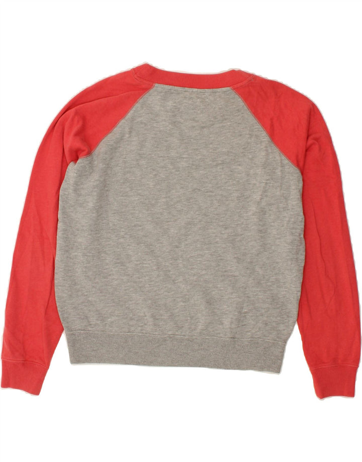 JACK WILLS Womens Graphic Sweatshirt Jumper UK 8 Small Grey Colourblock Vintage Jack Wills and Second-Hand Jack Wills from Messina Hembry 