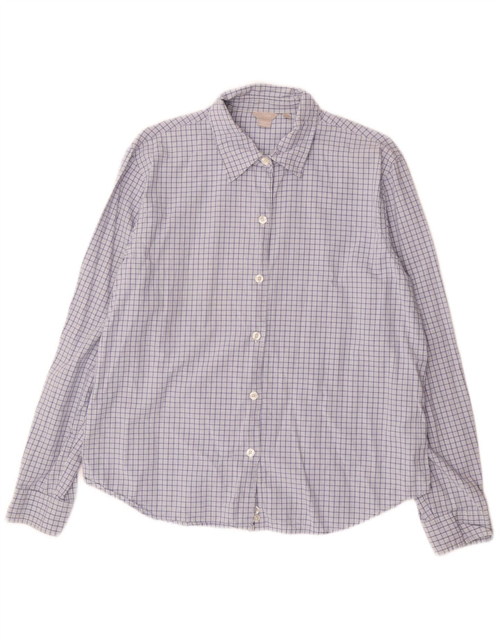 J. CREW Chemise Femme UK 16 Grand Coton à Carreaux Bleu