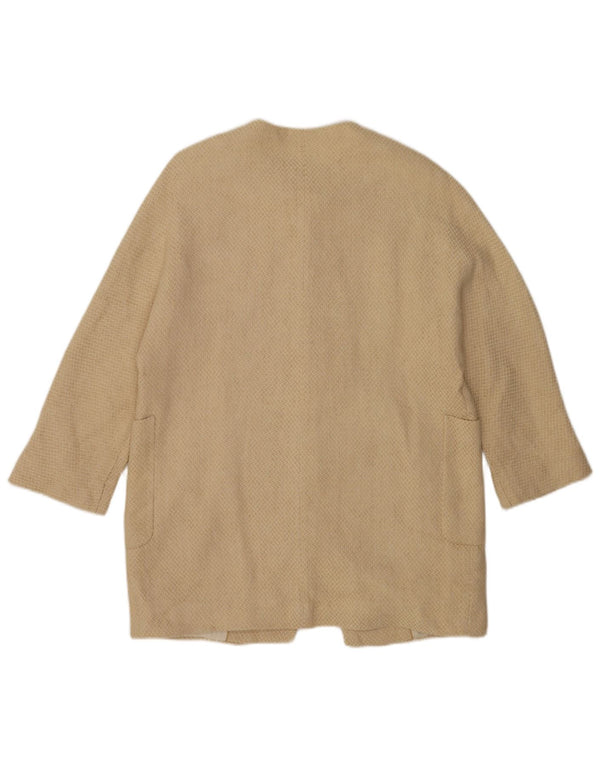 MASSIMO DUTTI Manteau Femme UK 10 Petit Acétate Beige