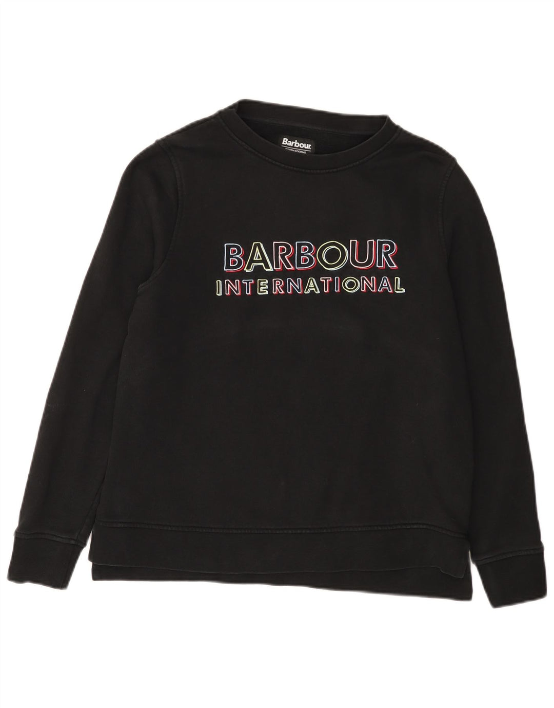 Barbour Sweat-shirt graphique pour femme UK 12 en coton noir moyen