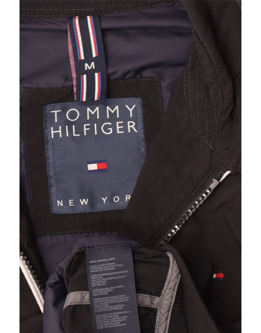 Tommy Hilfiger Veste Bomber Homme UK 38 Medium Noir Polyester