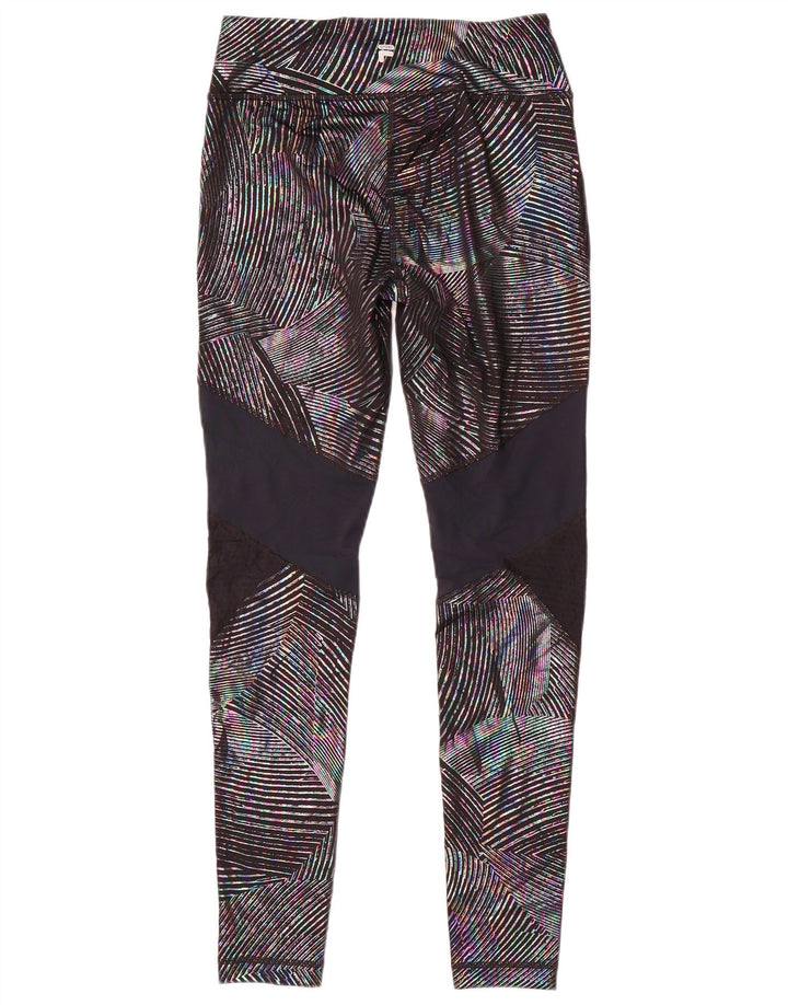 Fila Leggings Femme UK 10 Petit Polyester Colorblock Multicolore