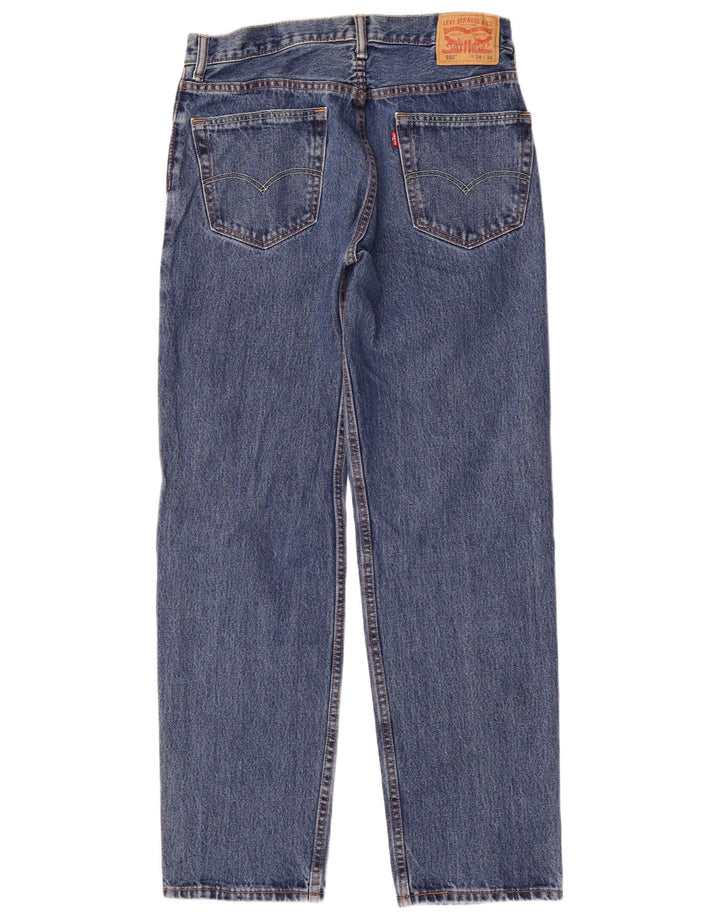 LEVI'S Jean droit 550 coupe décontractée homme W34 L34 bleu coton